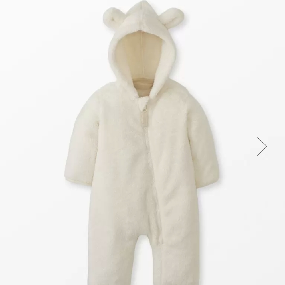 Hanna Andersson Baby Marshmallow Fleece Onesie Cream 3-6m 60cm